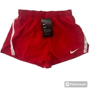 Nike Dry Boys Running Track shorts size L Red